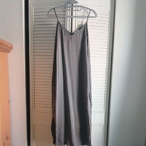 Equipment Gray 100% Silk Slip Dress
